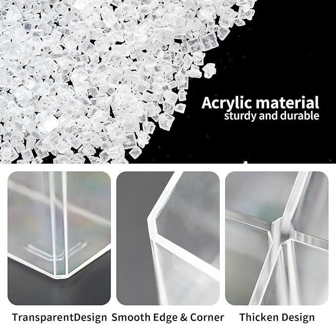 HSYMQ Acrylic Desk Organizers, Clear Pen Holder and Pencil Holder Display Stand for Office, School and Home