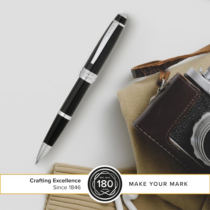 Cross 04557 Bailey Rolling Ball Pen, Black Ink, Black Barrel, Medium