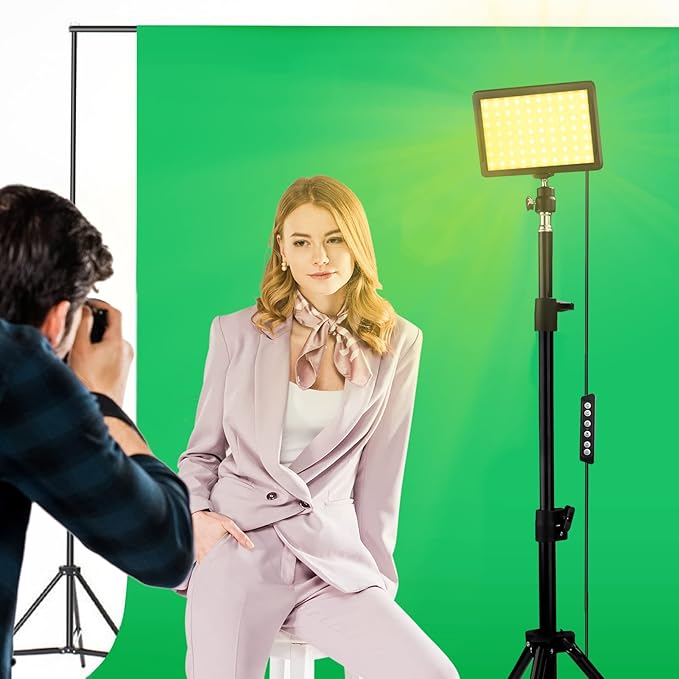 2 Pack LED Video Light, Photography Lighting Kit, 2400-6800K Dimmable Studio Light 97 CRI with Tripod Stand/Color Filters for YouTube/Stream Zoom Call/Vlogging/Video Conference Lighting