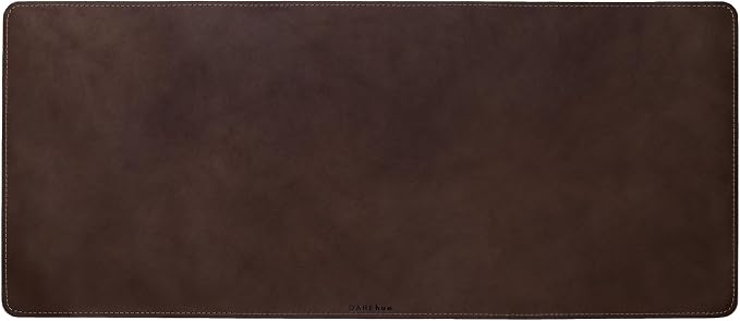 Full Grain Genuine Leather Desk Pad – Dark Brown (L) - Premium Desk Mat with Non-Slip Backing, Thick 3mm, Office Desk Protector for Work & Gaming (Large 27.6 x 11.8 inch)