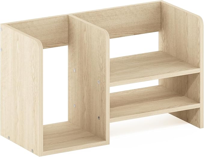 Furinno Hermite Wood Desktop Book and Home Office Supplies Storage Organizer, Bauhaus Oak