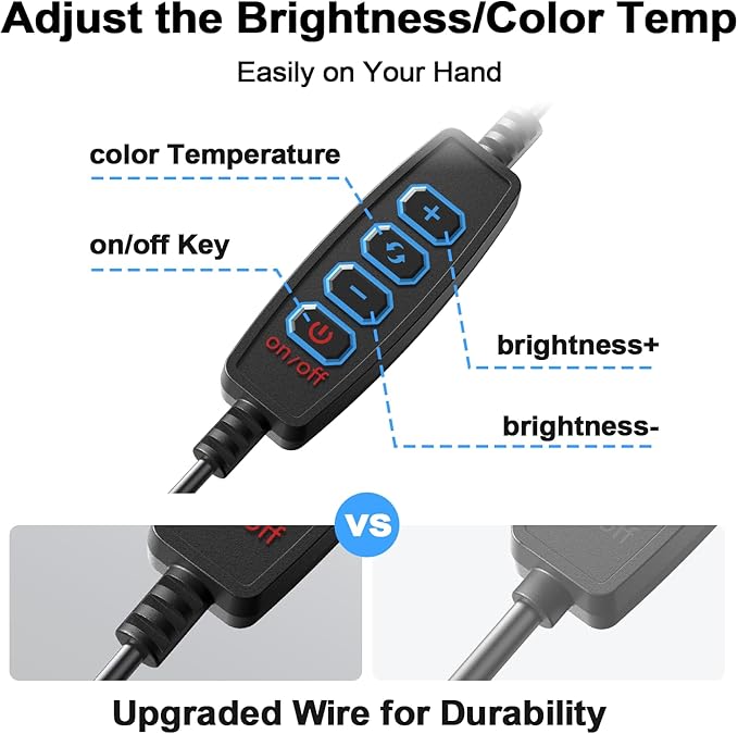 Clip-on Ring Light for Laptop Computer, Universal Phone/Tablet/Webcam Mount - Portable LED Light for Zoom Meetings, Live Streaming, Content Creation/Video Recording/TikTok