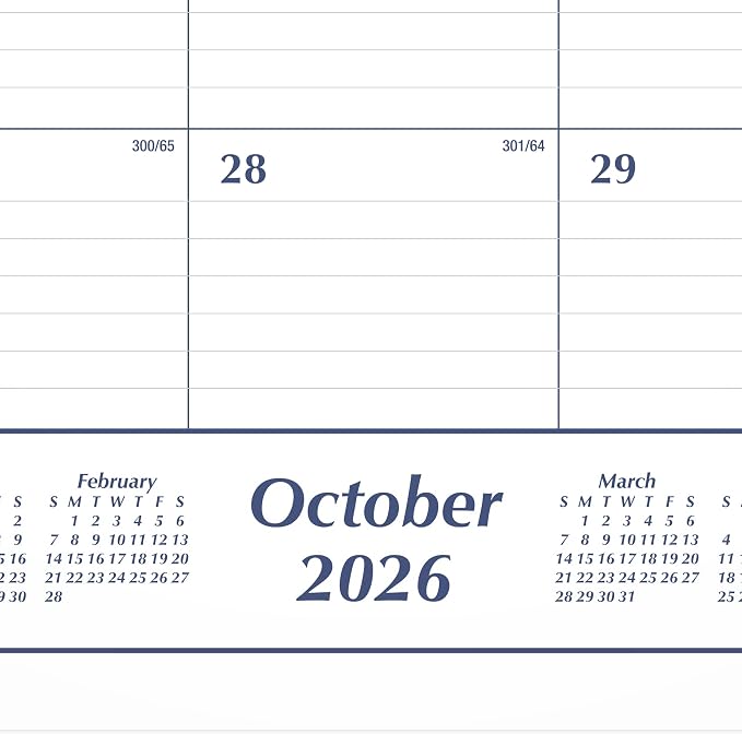 Mead 2027 Desk Pad Calendar, Monthly Desk Wall Planner, 15-Month Oct-Dec, 21.75" x 17" (CRM9202027)