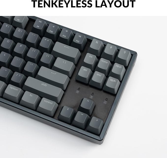 Keychron K8 Wireless Mechanical Keyboard, Tenkeyless Layout 87 Keys Bluetooth/Wired RGB Backlit with Gateron Optical Blue Switch Compatible with Mac Windows