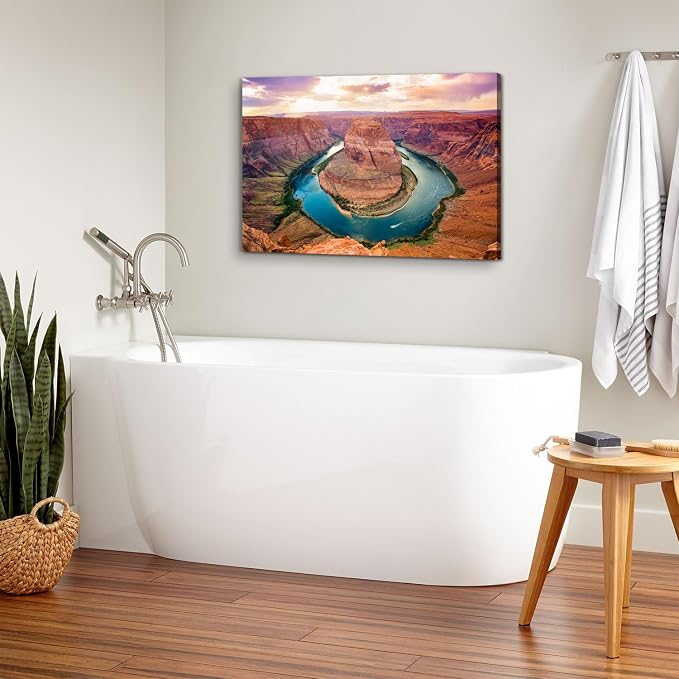 Sunset Grand Canyon River Canvas Wall Art Colorado National Park Arizona Landscape Wall Decor Bedroom Nature Scenery Poster Prints Artwork Living Room Hallway Modern Home Decoration 24x36"