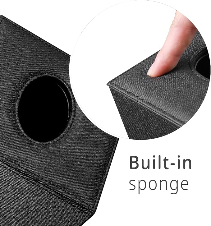 Leather Tissue Box Cover Square,Decorative Cube Tissue Box Holder with Magnetic Bottom,Facial Paper Organizer Table Napkin Case Dispenser for Bathroom NightStand Coffee Car Home Office,Black