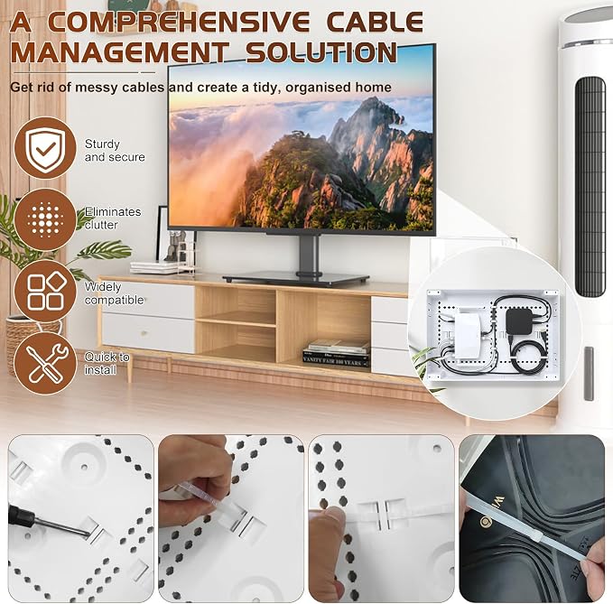 9" in Wall TV Media Box for Device & Cable Management Hidden Outlet Box, Structured Wiring Enclosure with Custom Knockouts, WiFi Friendly, for Roku, Apple TV, Fire TV Stick & Samsung One Connect Mini
