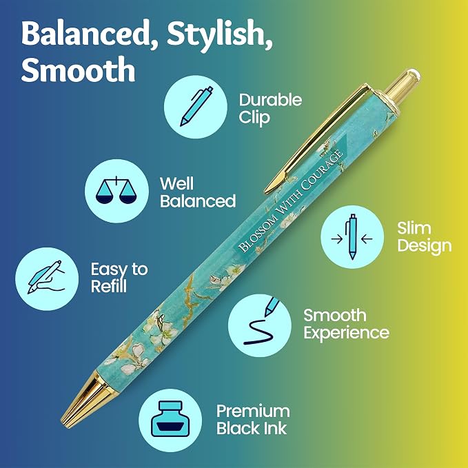 MESMOS Van Gogh Fancy Pen Set, College & High School Graduation Gift for Her and Him, Inspirational Grad Gift for Women, Office Motivational Writing Pens for Boss Lady, Congratulations Gifts