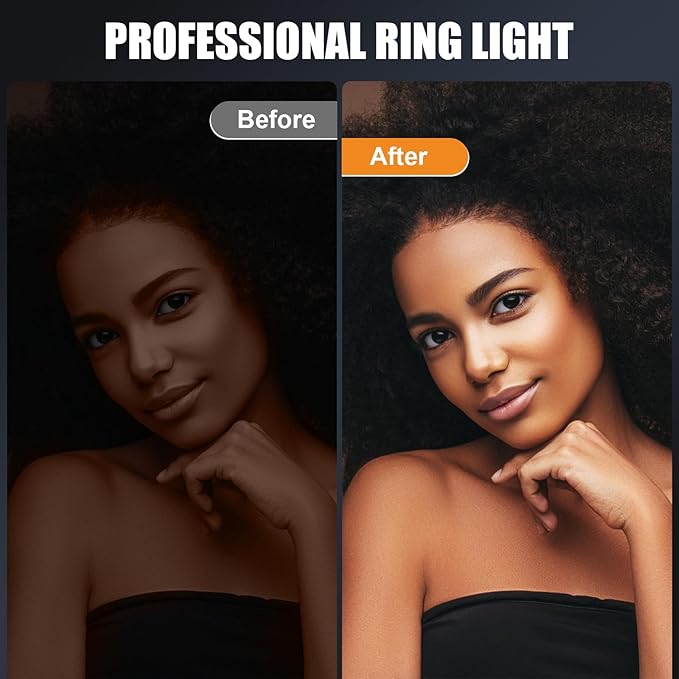 Diyife Selfie Ring Light, [360° Rotation] Rechargeable 1000mAh Selfie Light for Phone, 60 LED 10 Level Brightness Portable Phone Clip on Light for Laptop, Makeup, Vlog, TikTok, Video Recording
