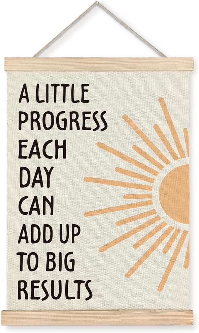 Supwhd Positive Affirmations Wall Decor, Inspirational Add Up to Big Results Office Wall Art, Motivational Quotes Wall Art for Office Classroom Home, 12x16
