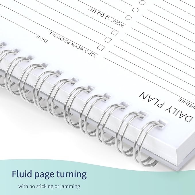 24 Hour Daily Planner with To Do List for Work & Personal Life,105 Days for Productivity Planner, No Bleed Everyday Planner, Daily Schedule, 6.5 x 9.8