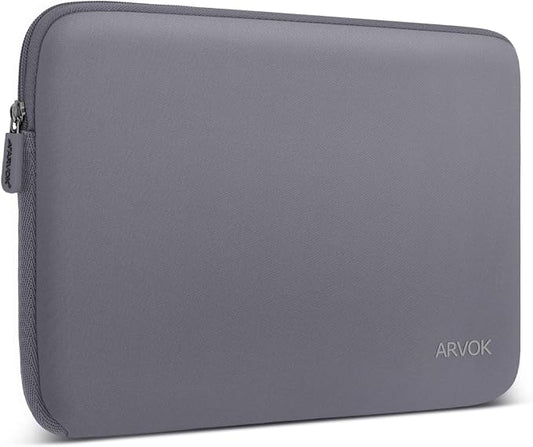 Arvok 11 11.6 12 Inch Laptop Sleeve Case for MacBook Air 12, Water-Resistant Neoprene Notebook Computer Tablet Sleeve, Carrying Bag Cover for Chromebook/HP/Dell/Lenovo/Asus/Acer, Gray