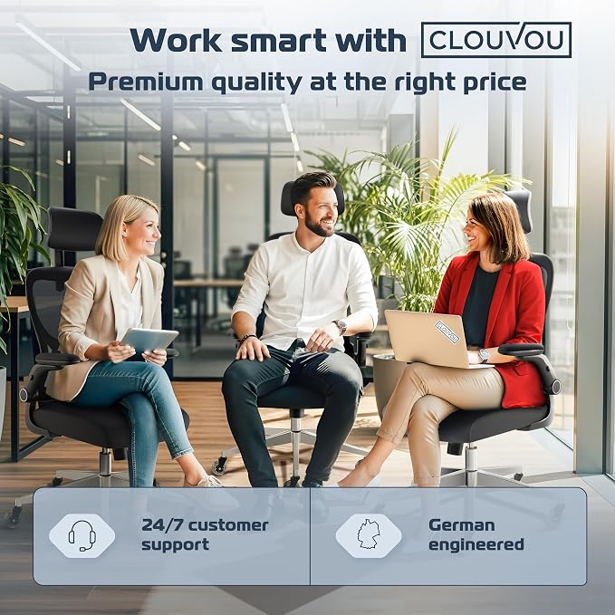SmartSeat Ergonomic Office Chair Comfy [#1 in Tests] Swivel Chair | Ergonomic Chair with Breathable Mesh Back | Computer Chair with wheels | Home Office Desk Chair with 3D Headrest | For 330lbs