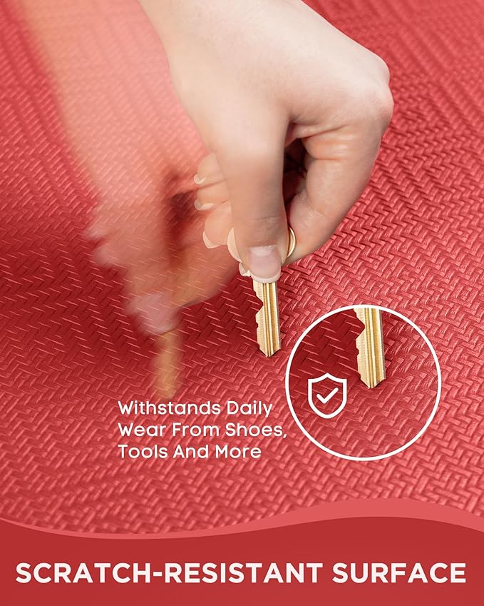 Ophanie Kitchen Mats for Floor,3/4 inch Thick,20x48 Anti Fatigue Cushioned Mat with 99+ Pairs of Anti-Slip Bottom Ridges,Kitchen Rugs,Waterproof,Comfort Ergonomic Standing Mat for Office,Home,Sink