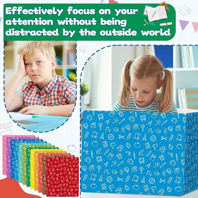gisgfim 36 Pack Privacy Shields for Student in 12 Vibrant Colors Desk Dividers Durable Privacy Folders Testing Divider Shield Study Boards Panel Partition for Classroom Teacher Back to School Supplies