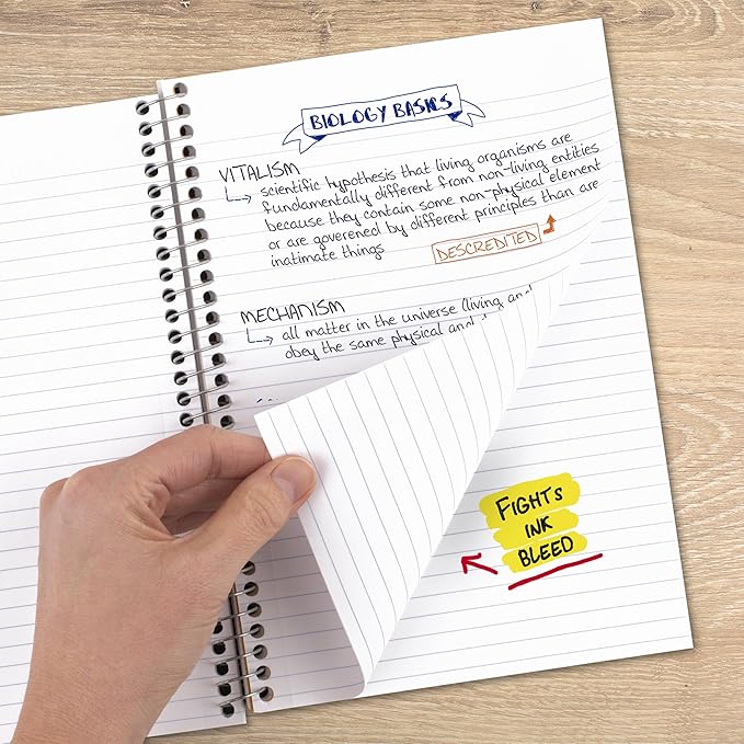 Five Star Spiral Notebook, 2 Subject, College Ruled Paper, 6" x 9-1/2", 80 Sheets, Fights Ink Bleed, Water Resistant Cover, Black (840029AA2-ECM)