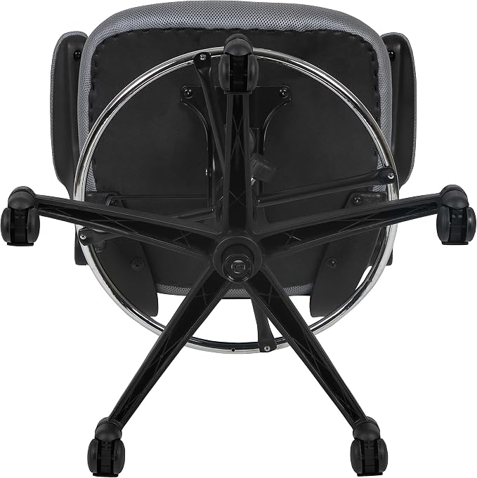 Flash Furniture Kelista Mid-Back Swivel Office Chair with Adjustable Seat Height, Ergonomic Mesh Desk Chair with Flip-Up Armrests, Dark Gray | Adjustable Foot Ring, Mid-Back, Flip-Up Arms, Mesh Back