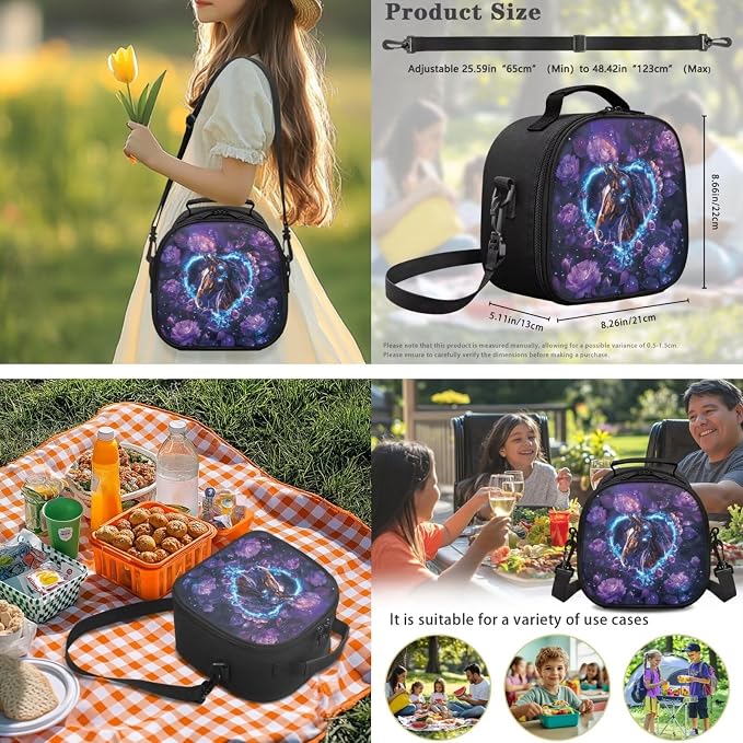 Ystardream Brown Horse Backpack With Lunch Box Bookbags for 6Th Grade Girls Elementary School Backpack Set 4 in 1 Kindergarten School Back Pack with Sturdy Pencil Bag for Teens Kids School Sport