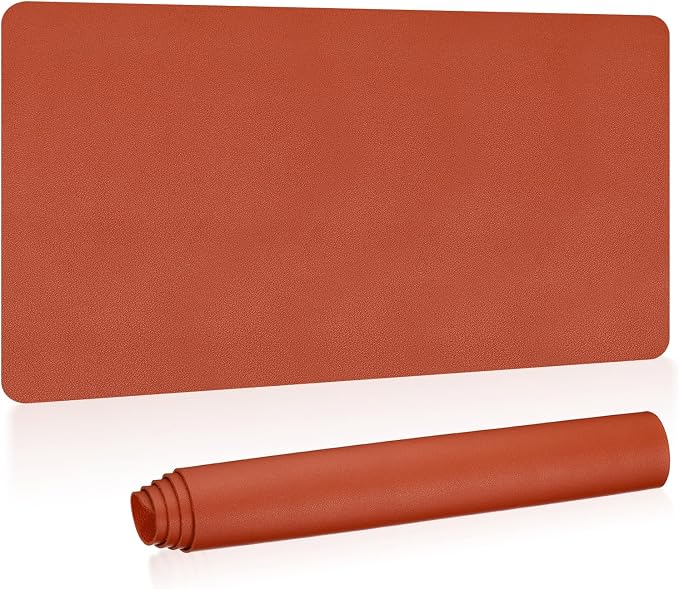 Patikil Desk Mat, 31"x15" PU Leather, Waterproof, Non-Slip Dual Sided Desk Pad for Office/Home/Study - Orange
