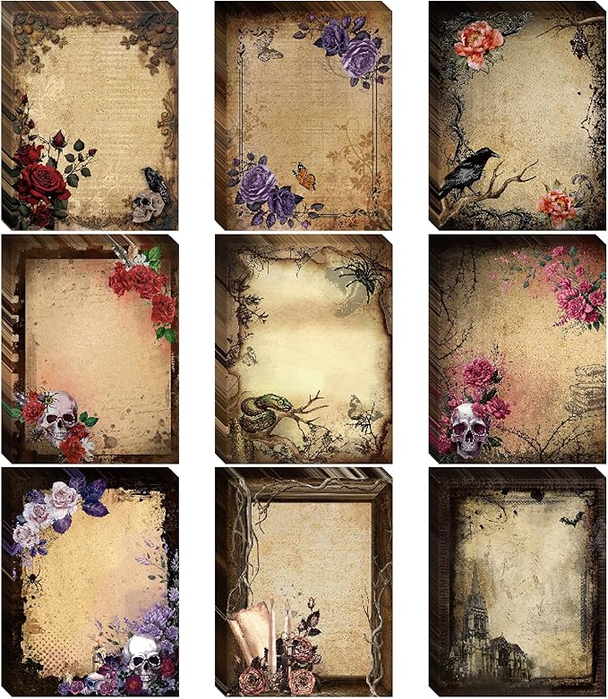 Gothic Sticky Notes - Black Post It Note Gothic Office Supplies Goth Desk Accessories Aesthetic Vintage to Do List Memo Retro School Office Home Supplies Students Teachers Gift