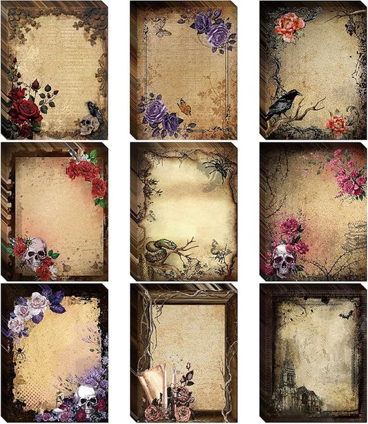 Gothic Sticky Notes - Black Post It Note Gothic Office Supplies Goth Desk Accessories Aesthetic Vintage to Do List Memo Retro School Office Home Supplies Students Teachers Gift