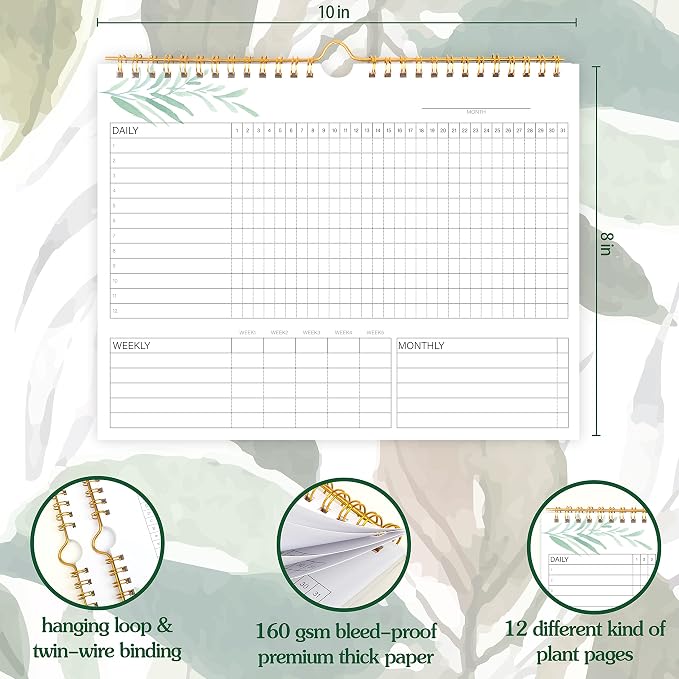 Habit Tracker Calendar- 12 Months Undated Daily, Weekly & Monthly Habit Tracker Journal, Writable Habits Track Calendar for Goal Setting, Boost Productivity, Workout Motivation & Self Care Tool