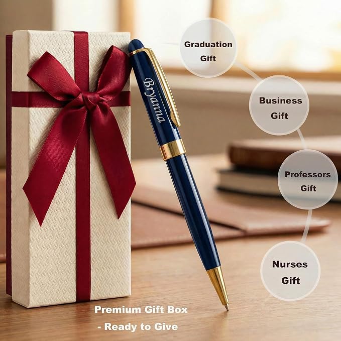 Yastar Custom Ballpoint Pens - Buesiness Gift Office Writing Set- Engraved with Your different Messages Names Company Team Name, Phone Number Gift for Business Men/Women/Friends 3 pens/set