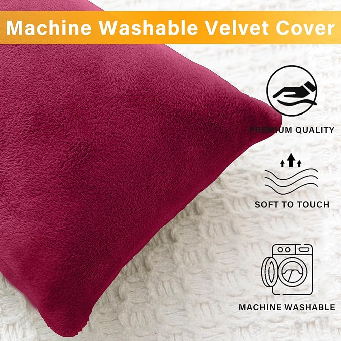 1 MIDDLE ONE 2 Pack Small Pillow, Memory Foam Mini Pillow 11 X 7 Inches for Travel, Sleeping, Nap and Neck, Knee, Lumbar Support, Tiny Cushion for Pet, Dogs (Burgundy)
