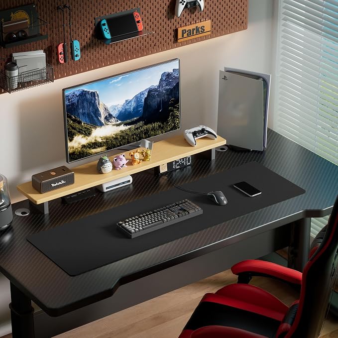 Aothia Leather Desk Pad Protector, Office Desk Mat, Large Mouse Pad, Laptop Desk Pad, Non-Slip PU Leather Desk Blotter, Waterproof Desk Writing Pad for Office and Home (Black, 55" x 17")