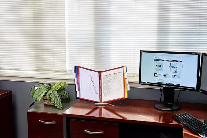 Durable Instaview20 Pocket Expandable Desktop Reference System - Letter Size 10 Double-Sided Panels - Assorted Color Borders (Pack of 10)