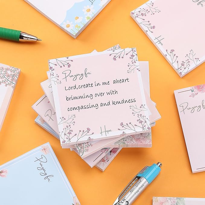 Mr. Pen- Floral Sticky Notes, 3'x3', 12 Pads, Aesthetic Colorful Sticky Notes in Bulk, Stocky Notes for Bible Journaling