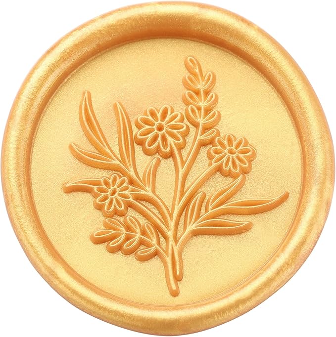 Yoption Wildflower Wax Seal Stamp Kit with Sealing Wax Sticks and Gift Box for Wedding, Party Invitations, Christmas, Envelopes