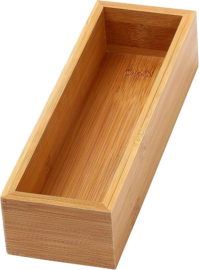 YBM HOME Pack of 12 Kitchen Drawer Organizer Storage Box Made of Bamboo, 3x9x2 Inch 322