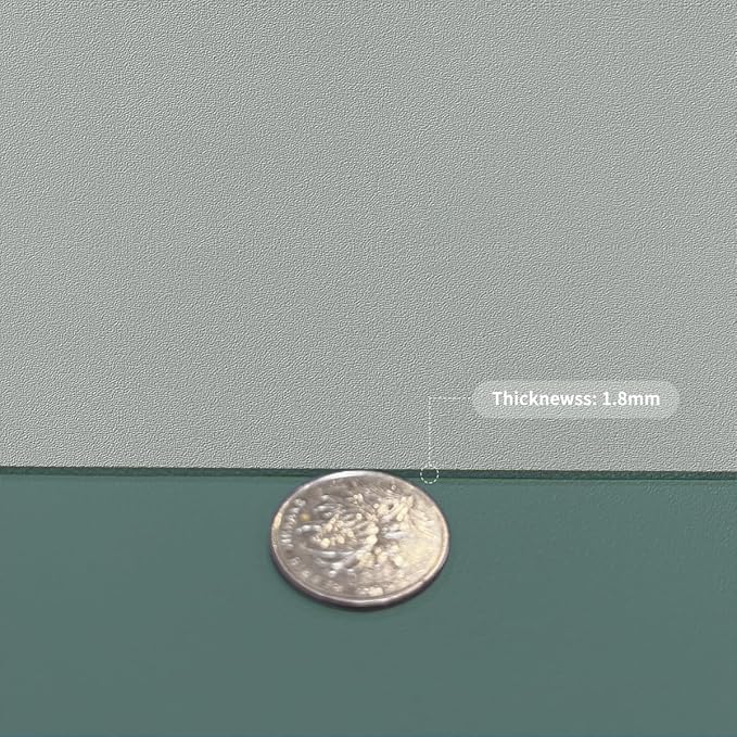 Faux Leather Table Cover,1.8mm Thick,17x72 Inch Desk Cover,Dresser Cover Top,Dresser Protector Top,Dresser Cover,End Table Cover.(Aqua Blue+Gray,17x72)