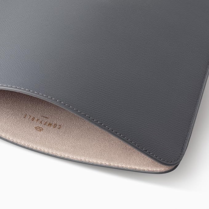Comfyable Laptop Sleeve 13 Inch Precisely Compatible with MacBook Air M5 2026 & MacBook Pro/Neo A18, Genuine Leather Cover Case, Dark Gray