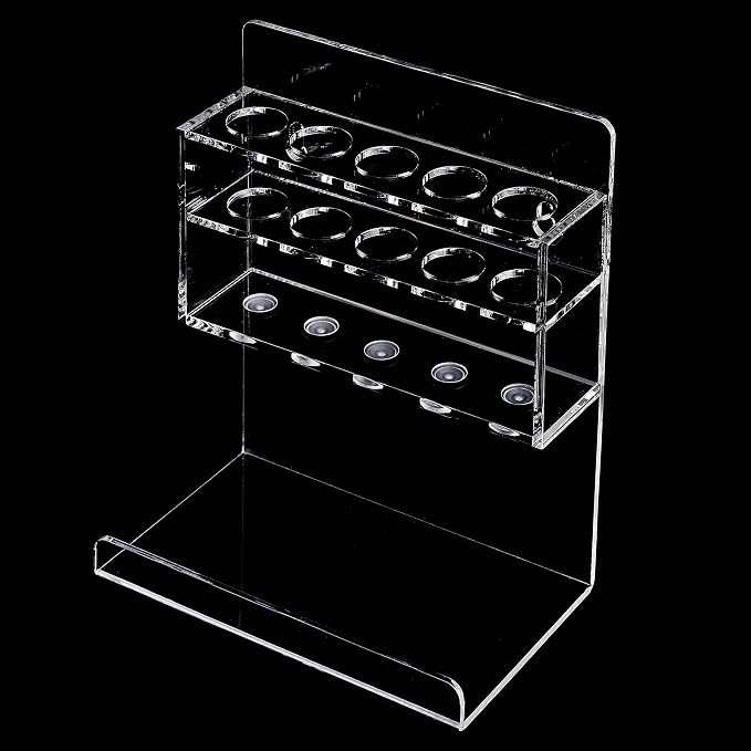 MyGift Wall Mounted Clear Acrylic Dry Erase Marker Holder Organizer for 5 Markers and Eraser, Hanging Whiteboard Accessories Rack for Office Home Dorm Classroom Meeting Room, Set of 2