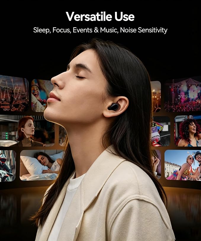 Reusable Silicone Ear Plugs for Sleeping, 45dB NRR Noise Reduction Hearing Protection, Super Soft Moldable Putty Earplugs for Side Sleepers, Snoring, Travel, Loud Noise Cancelling for Work & Study