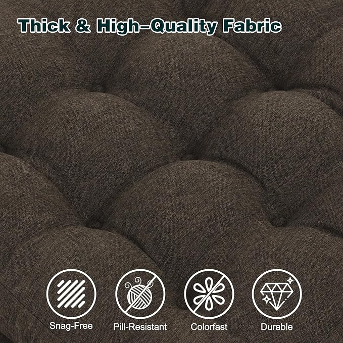 baibu Memory Foam Recliner Cushions with Lumbar Support Pillow Set for Elderly, 20x20x5 Inch Dual-Layer Design Non-Slip Recliner Seat Cushion & Back Support Pillow for Reduce Hip & Lumbar Pain, Brown