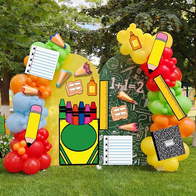 Frienda 24 Pcs Back to School Decoration Large Cardstock Cut-Outs Bulletin Board Decorations Preschool Pre-k DIY Backdrop Photo Booth Prop Classroom Wall Kit Decor Kindergarten Party Supplies
