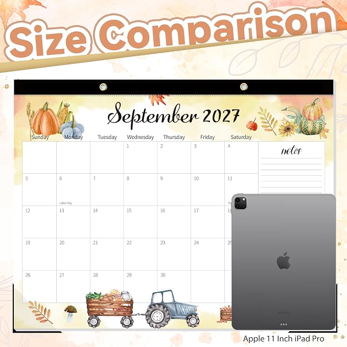 GuassLee Monthly Large Desk Calendar 2026-2027 - 19 Months 22" x 17" Calendar from Jun. 2026 to Dec. 2027, Large Monthly Planner with Holiday Watercolor Design for Office School Home Organizing