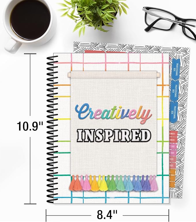 Carson Dellosa Creatively Inspired Planner 2026-2027, Undated 8" x 11" Lesson Plan Book With Stickers, Class Schedule, Weekly Calendar, Homeschool and Classroom Must Haves, Boho School Supplies