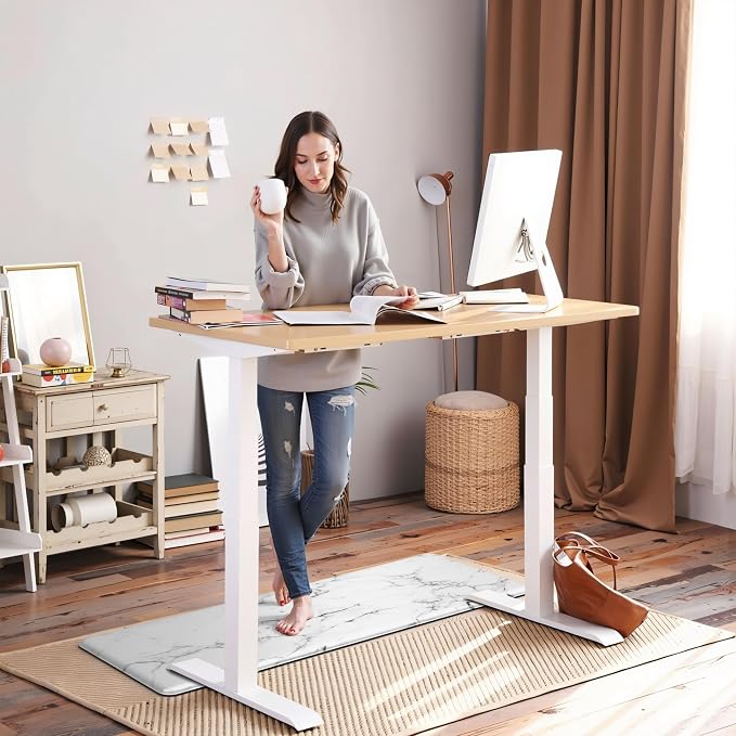 Marble White Kitchen Mats for Floor, Cushioned Anti Fatigue Non-Slip | Cushioned Comfort,Non-Slip Backing,Waterproof Surface,Soft Underfoot,Easy Clean,Kitchen Sink,Laundry Room,Standing Desk