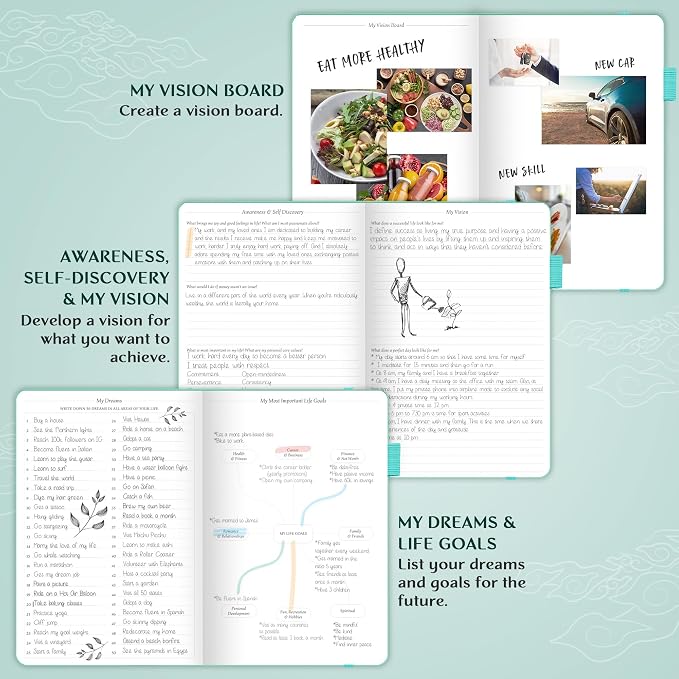 Legend Undated Weekly Planner – Goal Planner Journal & Organizer Notebook – Agenda Book with Monthly Calendar & To-Do List, A5 (Aquamarine)