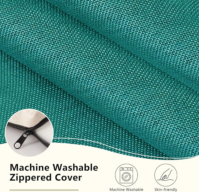 Nordjager Chair Cushions for Dining Chairs, 6 Pack Memory Foam Cushion | 2.5" Thick Chair Cushion; Waterproo Surface with 17" x 16" Size for Kitchen & Dining Chairs, Secure Ties and Washable Cover.