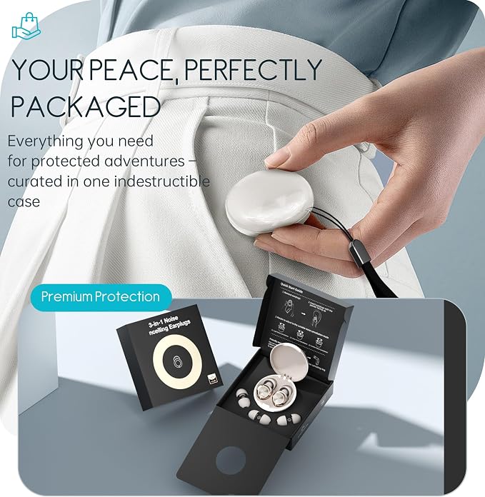 Adjustable Ear Plugs, 3-Mode Reusable Noise Canceling Earplugs with 14-35 dB SNR Reduction, Flexible Silicone for Ultimate Focus, Travel, Sleep, Concerts & Social Events