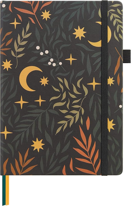 &And Per Se Hardcover Notebook – A5 5.7"x8" College Ruled, 160 Pages, 100gsm Thick Paper – Aesthetic Journal for Women, Gift-Ready Planner, Everyday Writing Notebook (Lunar Leaf)