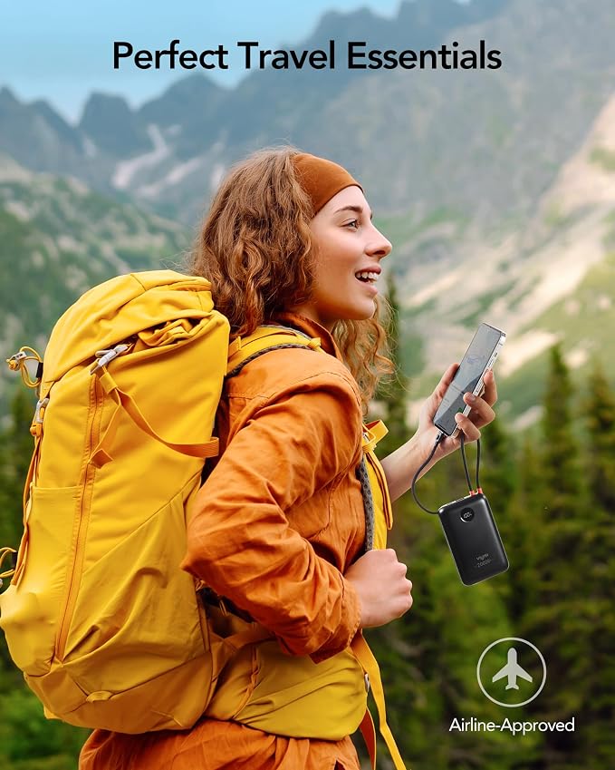 VIYISI Portable Charger 20000mAh 30W Fast Charging, Power Bank with Built-in USB C & Lighting Cables, LED Display Battery Pack Compatible with iPhone 17 16 15 14 Pro Max, iPad, Samsung Galaxy, Travel