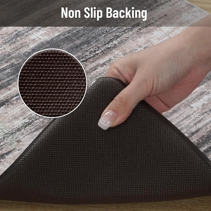 KIMODE Anti Fatigue Kitchen Mats for Floor 2 Piece, 17"x47"+17"x29" Farmhouse Plaid Kitchen Rugs Non Slip, Waterproof Kitchen Floor Mats for Kitchen Floor Sink Laundry Desk Decor Black Grey