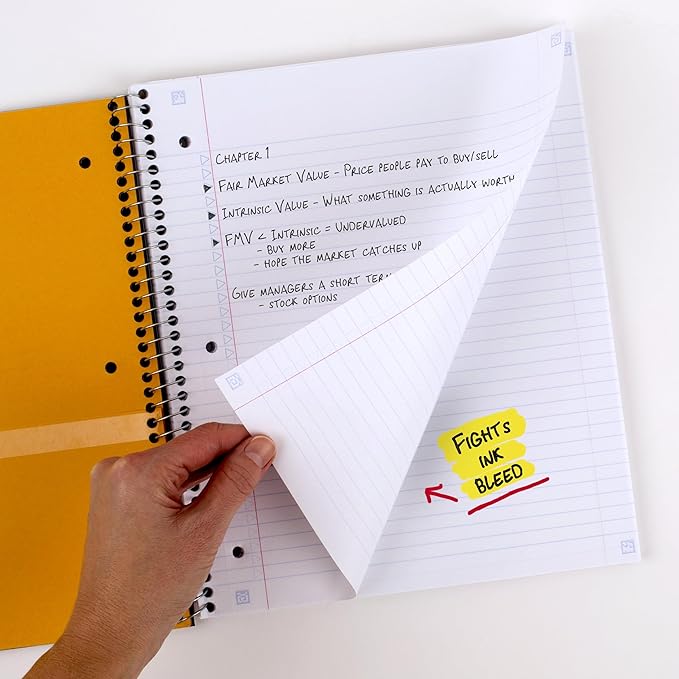Five Star Spiral Notebook + Study App, 1 Subject, College Ruled Paper, 8-1/2" x 11", 100 Sheets, Fights Ink Bleed, Water Resistant Cover, Pacific Blue (72565) (Pack of 12)