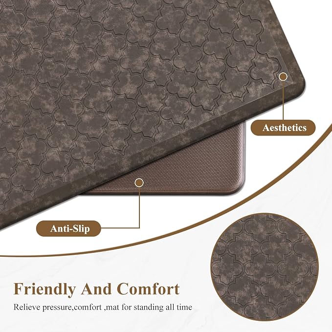 HEBE Anti Fatigue Kitchen Mats for Floor 20"x60", Cushioned Standing Mat